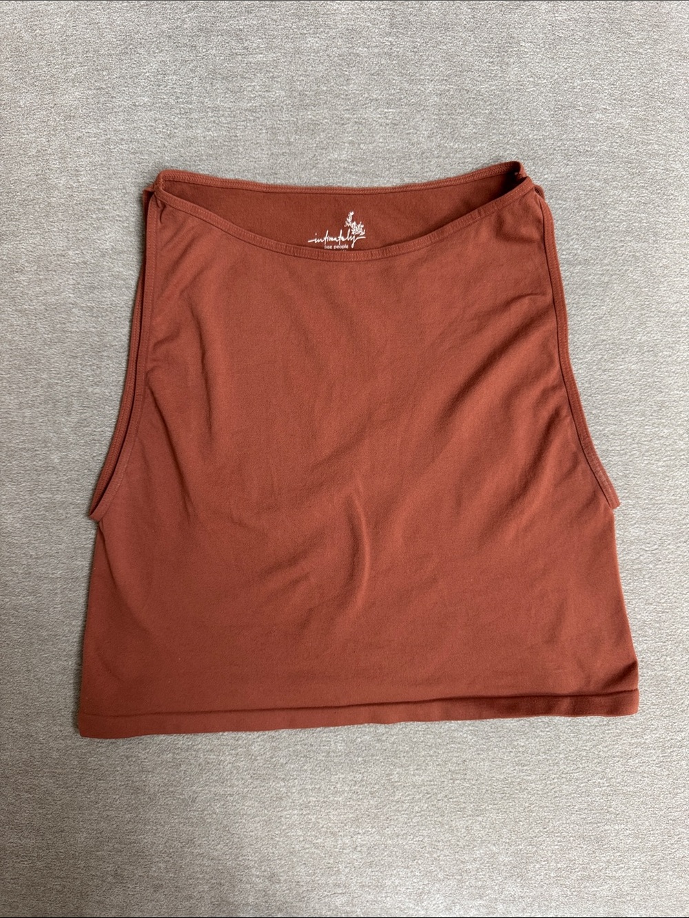 High-Neck Tank Top in Rust Brown